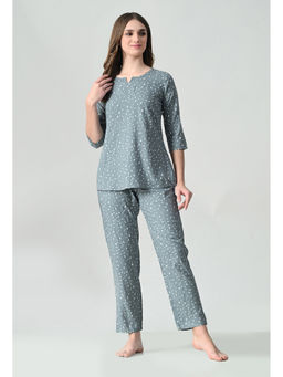 ichaa - Grey Premium Rayon Printed Top with Pajama (Set of 2)