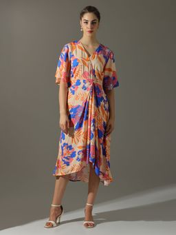 Dora Dori - Floral Printed Gathered Maxi Dress