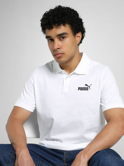 Puma - ESS Men White Jersey Polo T-shirt