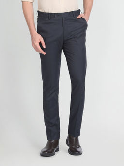 Arrow - Vertical Stripe Herringbone Blue Trouser