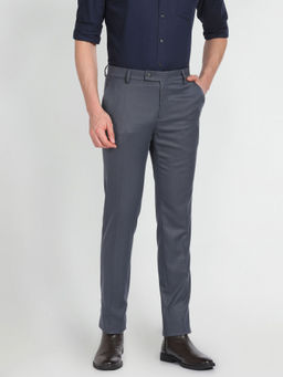 Arrow - Slim Fit Mid Rise Grey Trouser