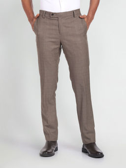 Arrow - Tartan Check Dobby Brown Trouser