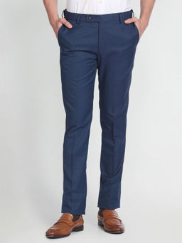 Arrow - Patterned Dobby Auto Flex Blue Trouser