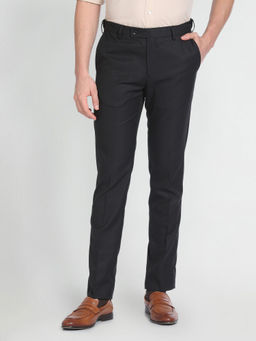 Arrow - Solid Dobby Auto Flex Black Trouser