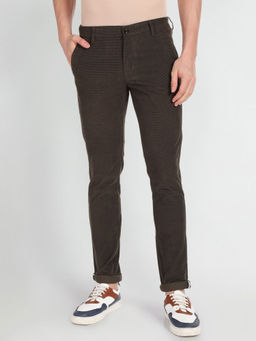 Arrow Sports - Textured Dobby Auto Flex Brown Trouser