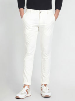 Arrow Sports - Low Rise Smart Flex White Trouser