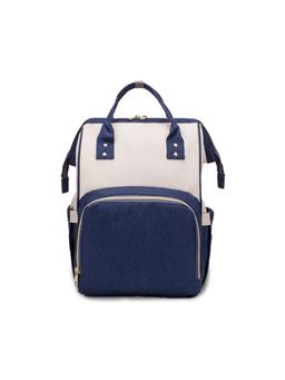 Chinmay Kids - Baby Diaper Backpack for New Born Baby Mother Stylish Polyester Organizer Blue-White