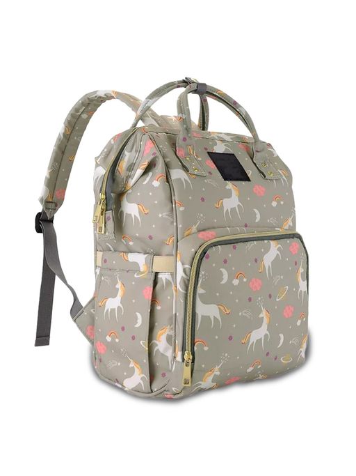 Chinmay Kids Large Capacity Mother Bag Diaper Backpack with Insulated Bottle Storage Brown