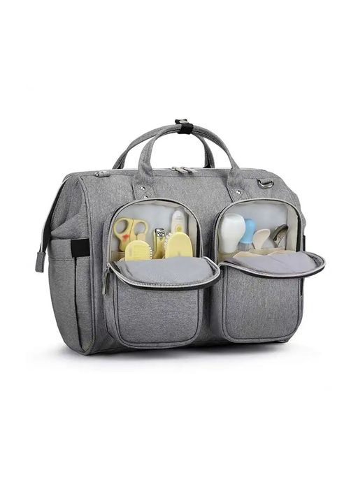 Chinmay Kids Waterproof Travel Large Nylon Designer Shoulder Nappy Mommy Bag Diaper Bag (Grey)