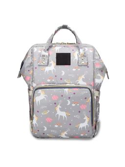 Chinmay Kids - Large Capacity Mother Bag Diaper Backpack with Insulated Bottle Storage Diaper bag Grey