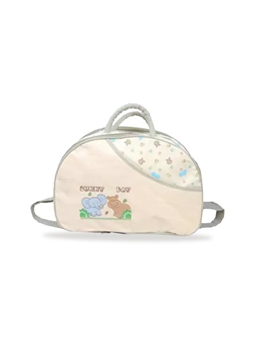 Chinmay Kids Waterproof Travel Large Nylon Designer Shoulder Nappy Mommy Bag Diaper Bag (Cream)