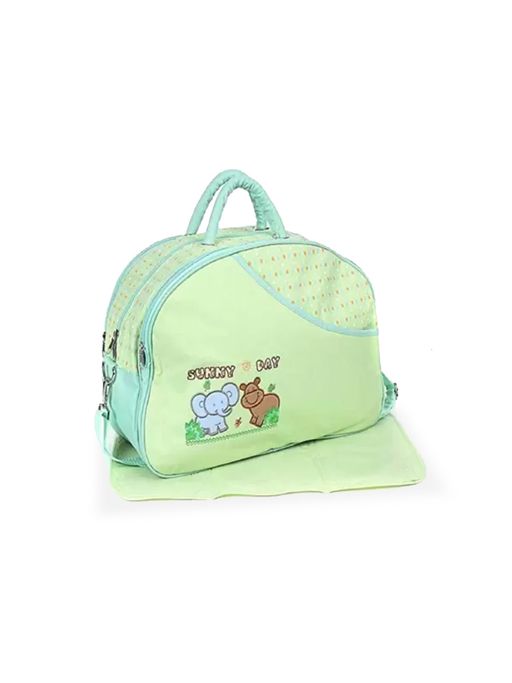 Chinmay Kids Baby Mother Bag With Holder Diaper Changing Multi Compartment Green