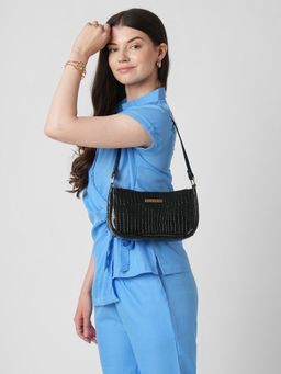 Caprese - Women Faye Black Small Baguette Handbag