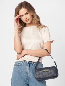 Caprese - Women Fergi Navy Blue Medium Baguette Handbag