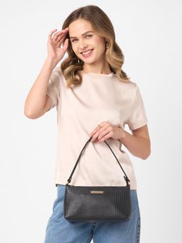 Caprese - Women Hellen Black Small Baguette Stylish Handbag