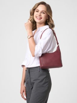 Caprese - Women Julie Cherry Red Medium Baguette Stylish Handbag