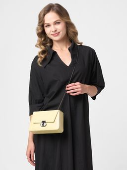 Caprese - Women Kreyaa Baguette Beige Medium Stylish Handbag