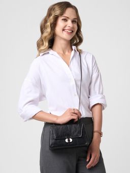 Caprese - Women Kreyaa Black Medium Baguette Stylish Handbag