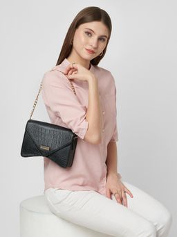 Caprese - Women Shaya Black Small Baguette Handbag