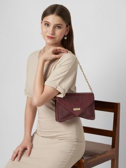 Caprese - Women Shaya Cherry Red Small Baguette Handbag