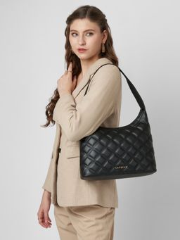 Caprese - Women Shereen Black Large Baguette Quilted Handbag