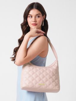 Caprese - Women Shereen Pink Large Baguette Quilted Handbag