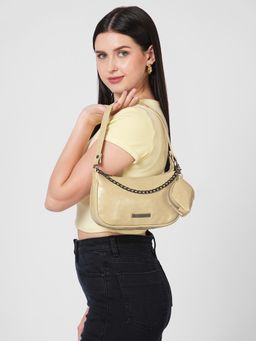 Caprese - Women Trina Baguette Beige Medium Handbag with Detachable Mini Pouch