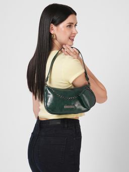 Caprese - Women Trina Green Medium Baguette Handbag with Detachable Mini Pouch