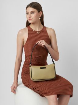 Caprese - Women Yashna Beige Medium Baguette Handbag