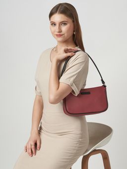 Caprese - Women Yashna Cherry Red Medium Baguette Handbag