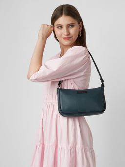 Caprese - Women Yashna Navy Blue Medium Baguette Handbag