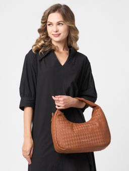 Caprese - Women Maddy Brown Medium Textured Handbag with Detachable Strap