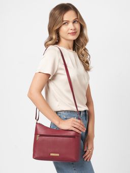 Caprese - Women Ash Cherry Red Medium Sling Bag