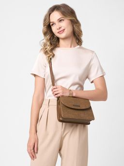 Caprese - Women Flowy Brown Medium Sling Bag