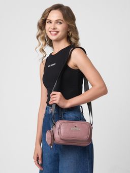 Caprese - Women Jena Pink Medium Sling Bag with Detachable Pouch