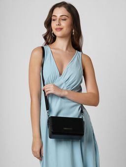 Caprese - Women Rare Black Small Sling Bag with Detachable Strap