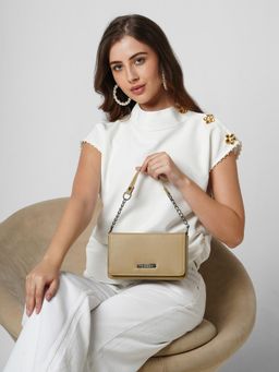 Caprese - Women Rare Beige Small Sling Bag with Detachable Strap