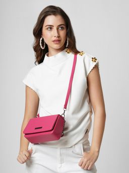 Caprese - Women Rare Pink Small Sling Bag with Detachable Strap