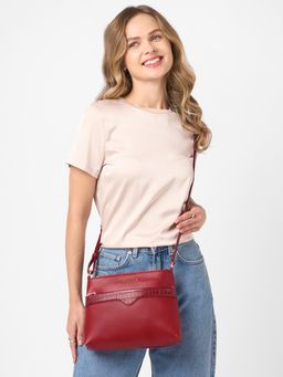 Caprese - Women Viva Cherry Burgundy Medium Sling Bag