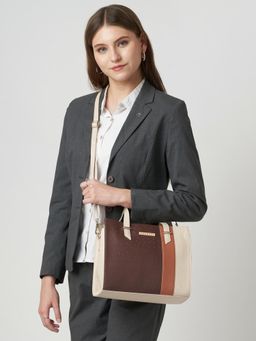 Caprese - Women Birdy Beige Medium Satchel Bag with Detachable Strap