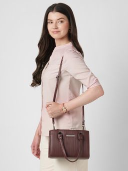 Caprese - Women Blake Cherry Burgundy Small Satchel Bag with Detachable Strap