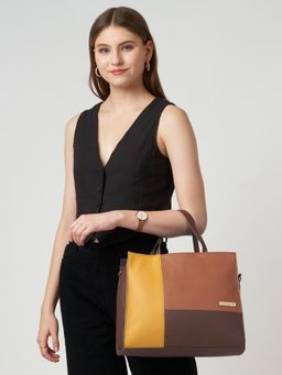 Caprese - Women Jelly Brown Large Satchel Bag with Detachable Strap
