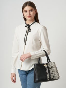 Caprese - Women Molly Black Medium Satchel Bag with Detachable Strap