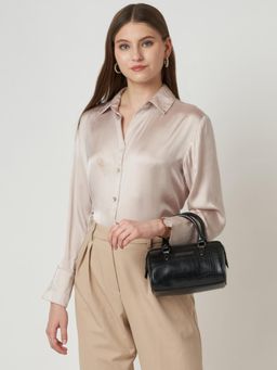 Caprese - Women Texas Black Small Satchel Bag with Detachable Strap