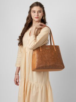 Caprese - Women Vani Tan Large Satchel Bag