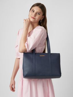 Caprese - Women Crystal Blue 15.6-Inch Laptop Compatible Large Tote Bag