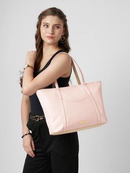 Caprese - Women Jimny Horizontal Pink 16 Inch Laptop Compatible Large Tote Bag