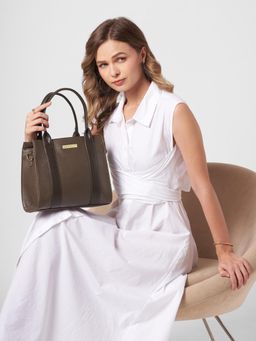 Caprese - Women Primea Brown Medium Tote Bag with Detachable Strap