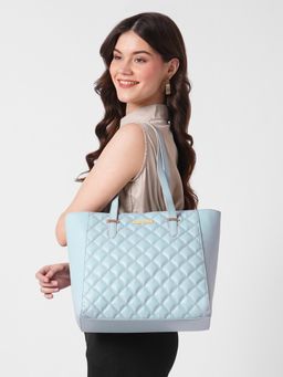 Caprese - Women Tilly Blue Large Quilted Tote Bag