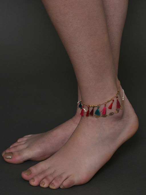 Sohi Gold Plated Designer Anklet (Pack of 2)